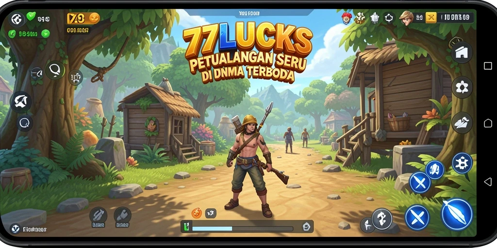Gameplay 77LUCKS yang menampilkan petualangan seru di dunia terbuka.