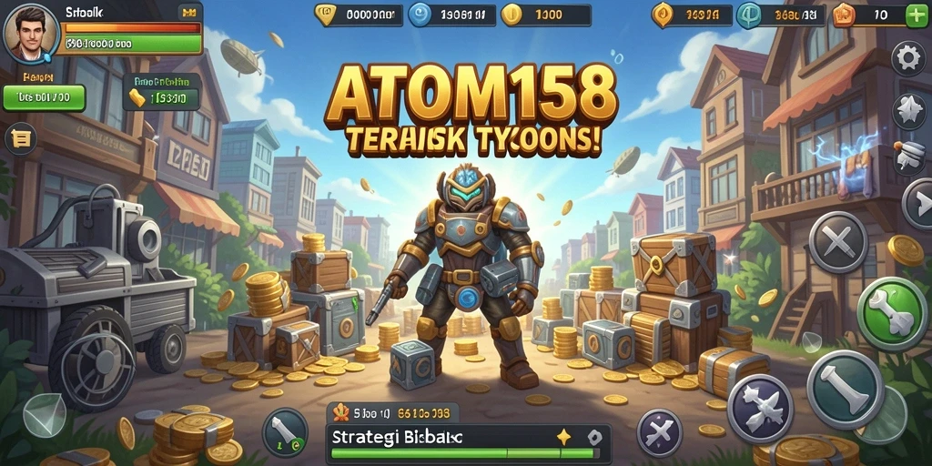 Gameplay ATOM138 yang seru dan mendidik tentang bisnis.