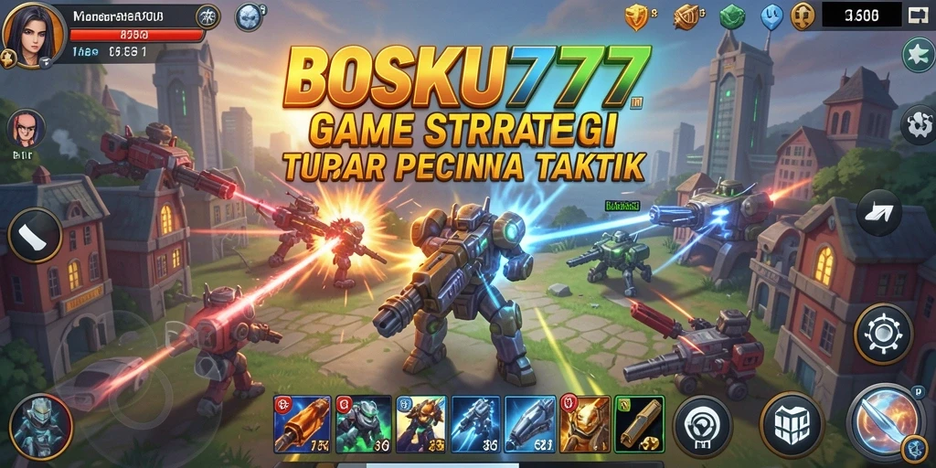 Screenshot utama BOSKU777 menampilkan pertarungan taktis yang mendebarkan.