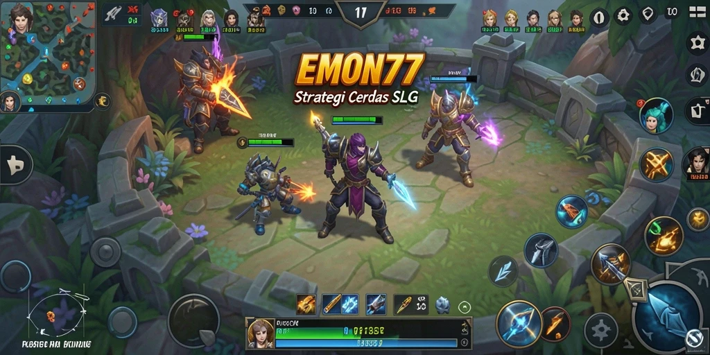 Tampilan gameplay <strong>EMON77</strong> yang mendebarkan dalam pertempuran SLG.