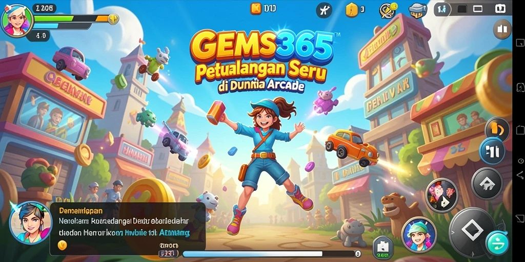 Tampilan gameplay menarik dari GEMS365 di dunia arcade.