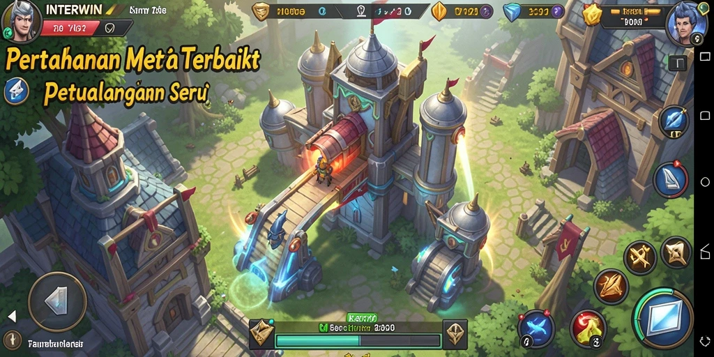 Screenshot menampilkan momen seru dalam gameplay Tower Defense INTERWIN.