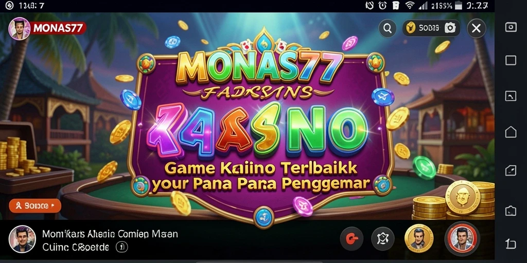 Tampilan menarik dari gameplay MONAS77 di dunia kasino.