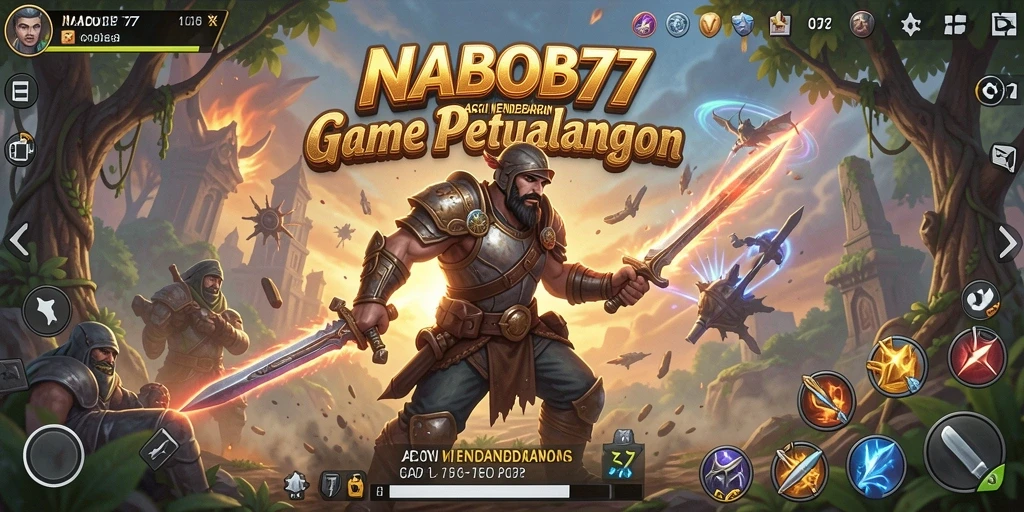 Tangkapan layar menampilkan pertarungan aksi mendebarkan di NABOB77.