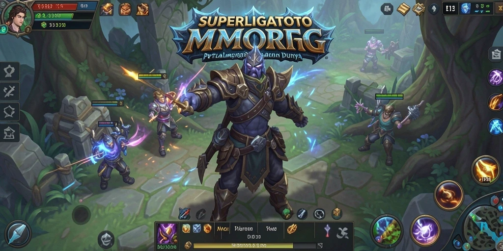 Screenshot gameplay SUPERLIGATOTO yang menunjukkan aksi pertempuran spektakuler.